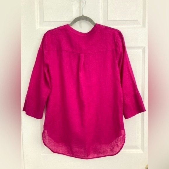 Ivanka Trump fuchsia linen tunic top XS - Picture 2 of 8